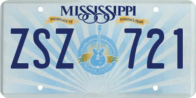 MS license plate ZSZ721