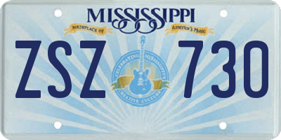 MS license plate ZSZ730