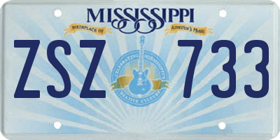 MS license plate ZSZ733