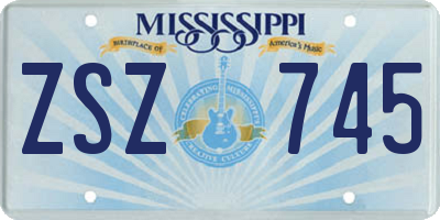 MS license plate ZSZ745