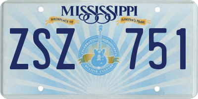 MS license plate ZSZ751