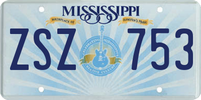 MS license plate ZSZ753