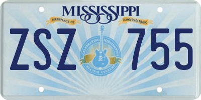 MS license plate ZSZ755