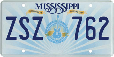 MS license plate ZSZ762