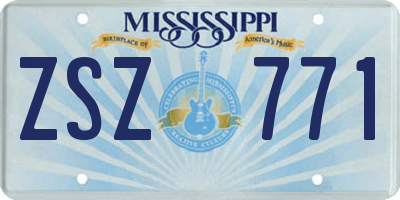 MS license plate ZSZ771