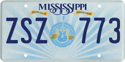 MS license plate ZSZ773