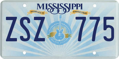 MS license plate ZSZ775