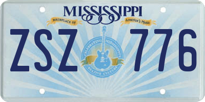MS license plate ZSZ776