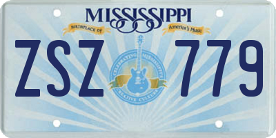 MS license plate ZSZ779