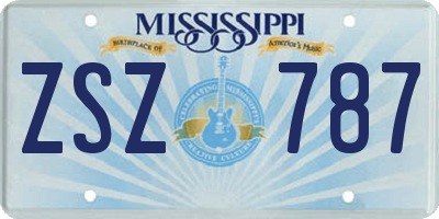 MS license plate ZSZ787