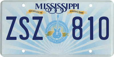MS license plate ZSZ810