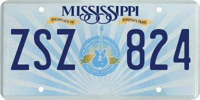 MS license plate ZSZ824