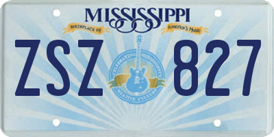 MS license plate ZSZ827