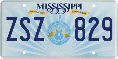 MS license plate ZSZ829