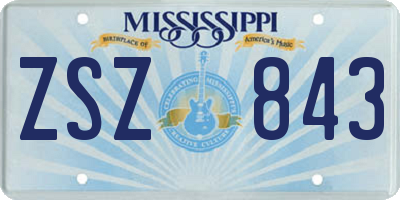 MS license plate ZSZ843
