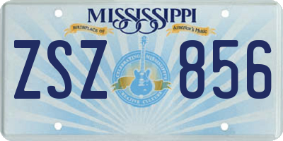 MS license plate ZSZ856