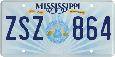 MS license plate ZSZ864