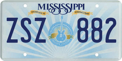 MS license plate ZSZ882