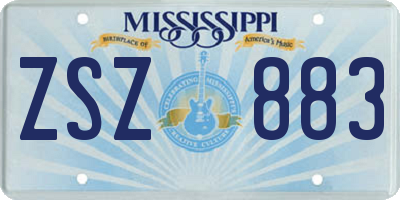 MS license plate ZSZ883