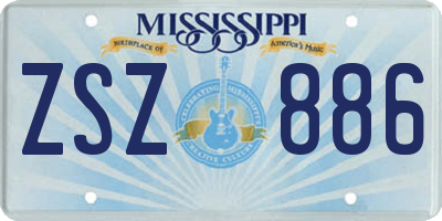 MS license plate ZSZ886