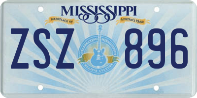 MS license plate ZSZ896