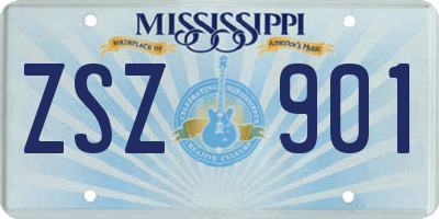 MS license plate ZSZ901