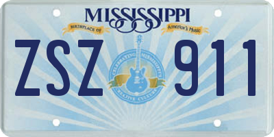 MS license plate ZSZ911
