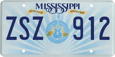 MS license plate ZSZ912