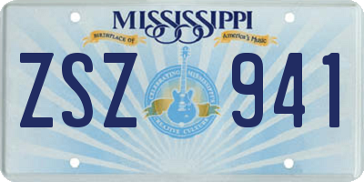 MS license plate ZSZ941