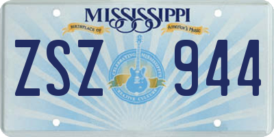 MS license plate ZSZ944