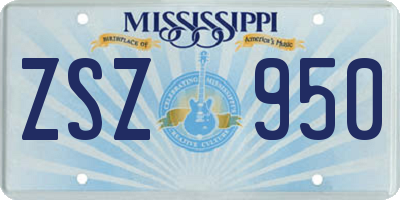 MS license plate ZSZ950
