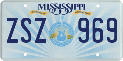 MS license plate ZSZ969
