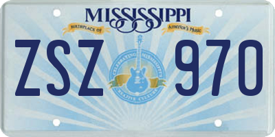 MS license plate ZSZ970
