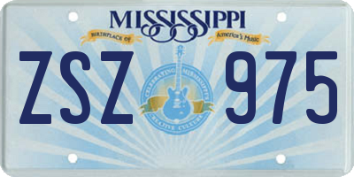 MS license plate ZSZ975