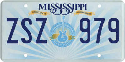 MS license plate ZSZ979