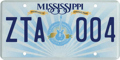 MS license plate ZTA004