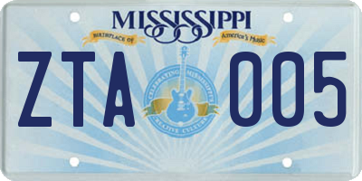 MS license plate ZTA005