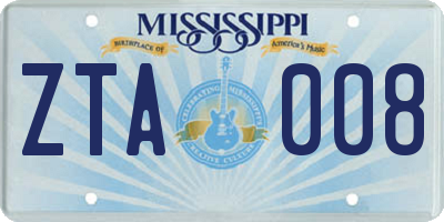 MS license plate ZTA008