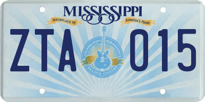 MS license plate ZTA015