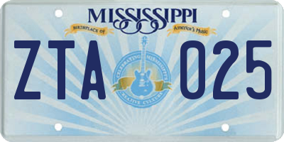 MS license plate ZTA025