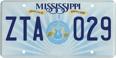 MS license plate ZTA029