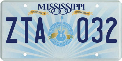 MS license plate ZTA032