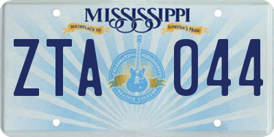 MS license plate ZTA044