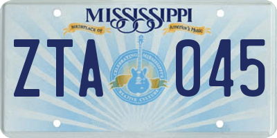 MS license plate ZTA045
