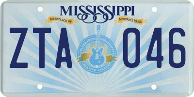 MS license plate ZTA046