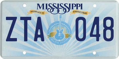 MS license plate ZTA048