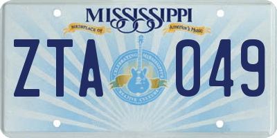 MS license plate ZTA049
