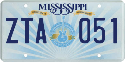 MS license plate ZTA051