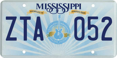 MS license plate ZTA052