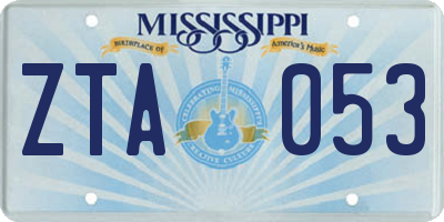 MS license plate ZTA053